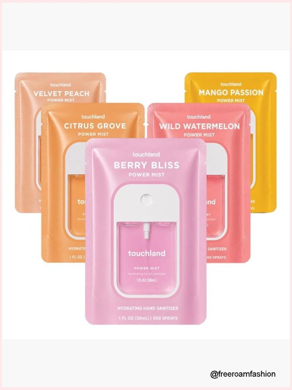 Hand Sanitizer Spray Set of 5 Travel Size Hydrating Aloe Vera